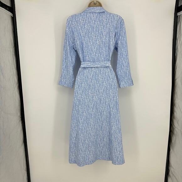J.McLaughlin Women’s Verte Dress Size M Midi White Blue Catalina Cloth Coastal - Picture 9 of 16